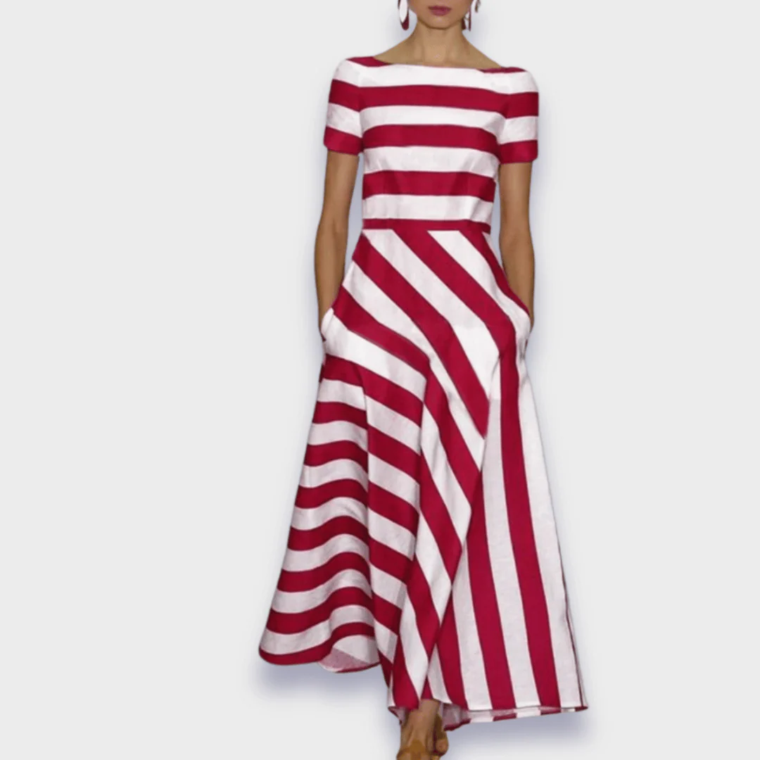 Gestreiftes Damen Maxikleid Handgefertigt