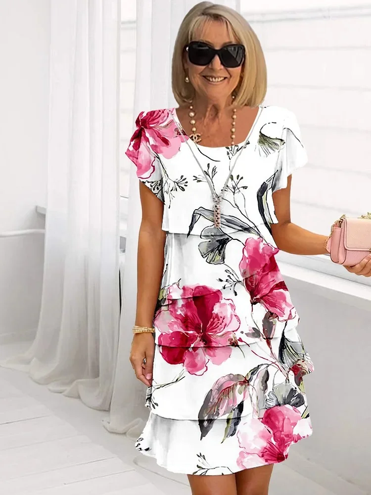 Giselle™ - Robe Fleurie Plissée à Volants - Image 3