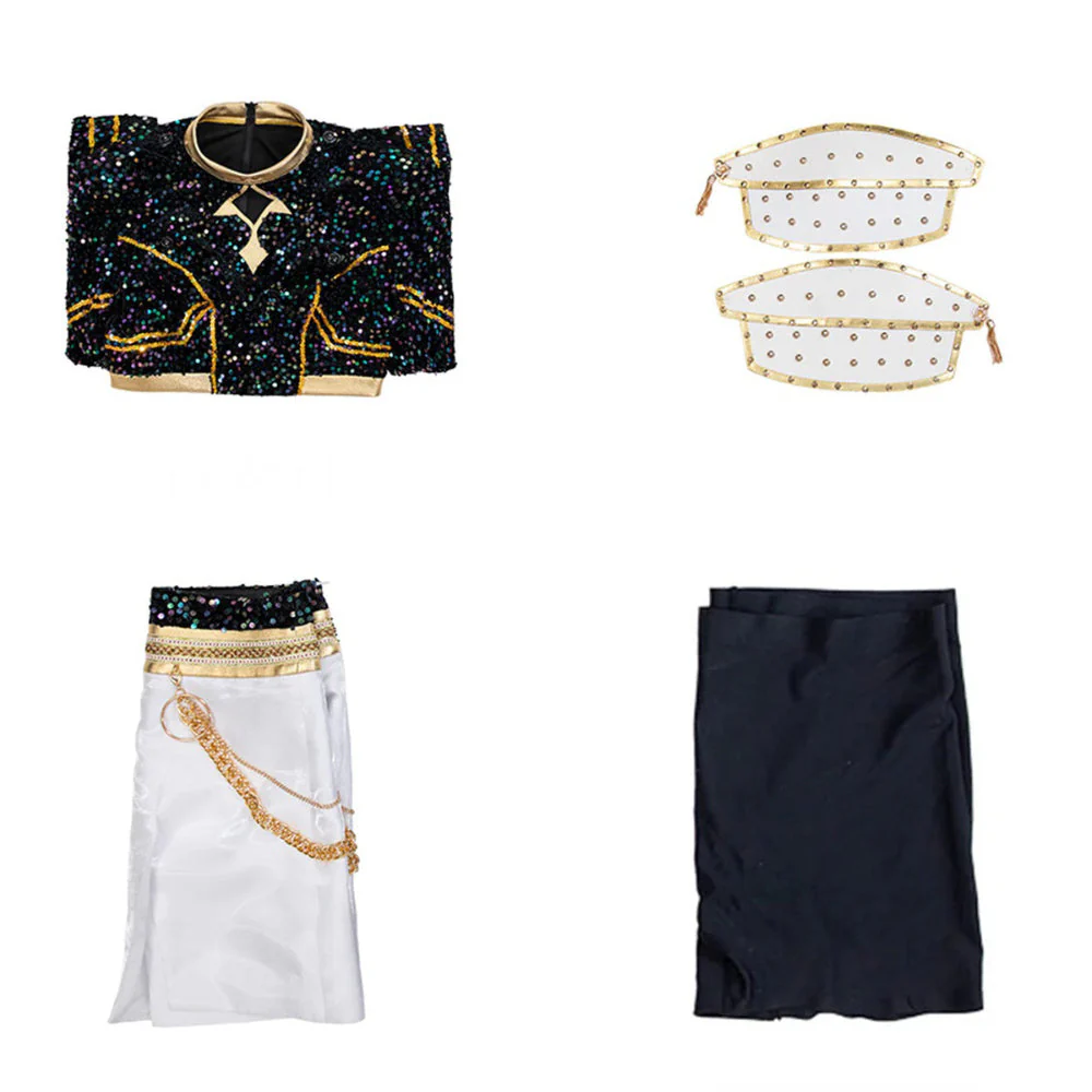 Glitzer Tanzkostüm Mädchen Schwarz Gold Set - Image 12