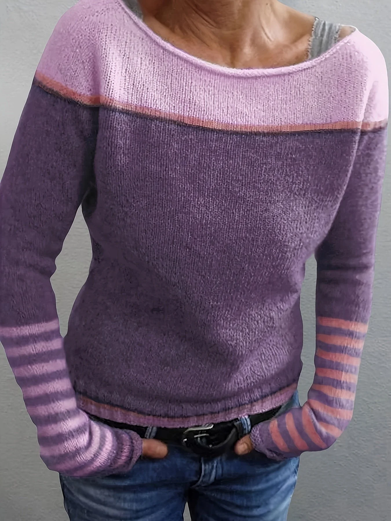 Greta | Eleganter Damen Pullover breit und gestreift - Image 13