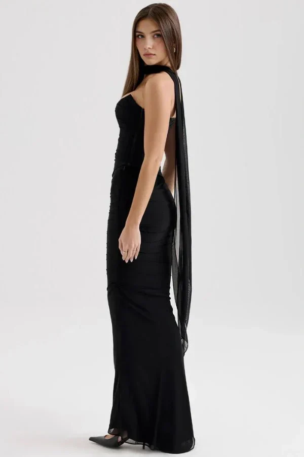 Hanna | Damen Trägerloses Corsagen Maxikleid Raffung – Korsett Maxi Trägerlos 2026 - Image 2