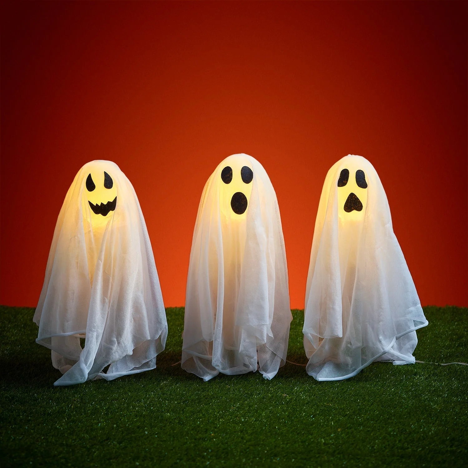 Halloween Garten Deko LED Geisterlichter