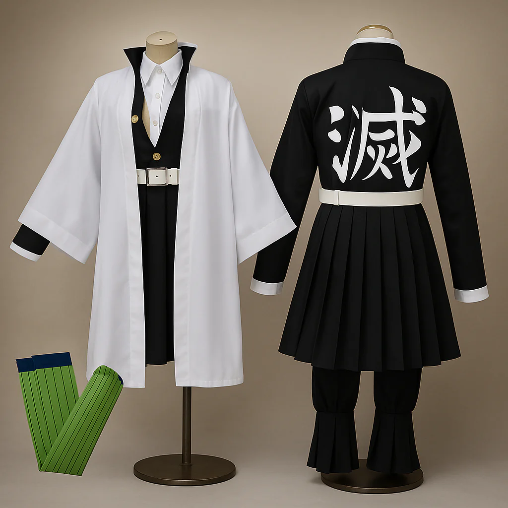 Halloween Kinderkostüm Schwarz Grün Kimono - Image 14