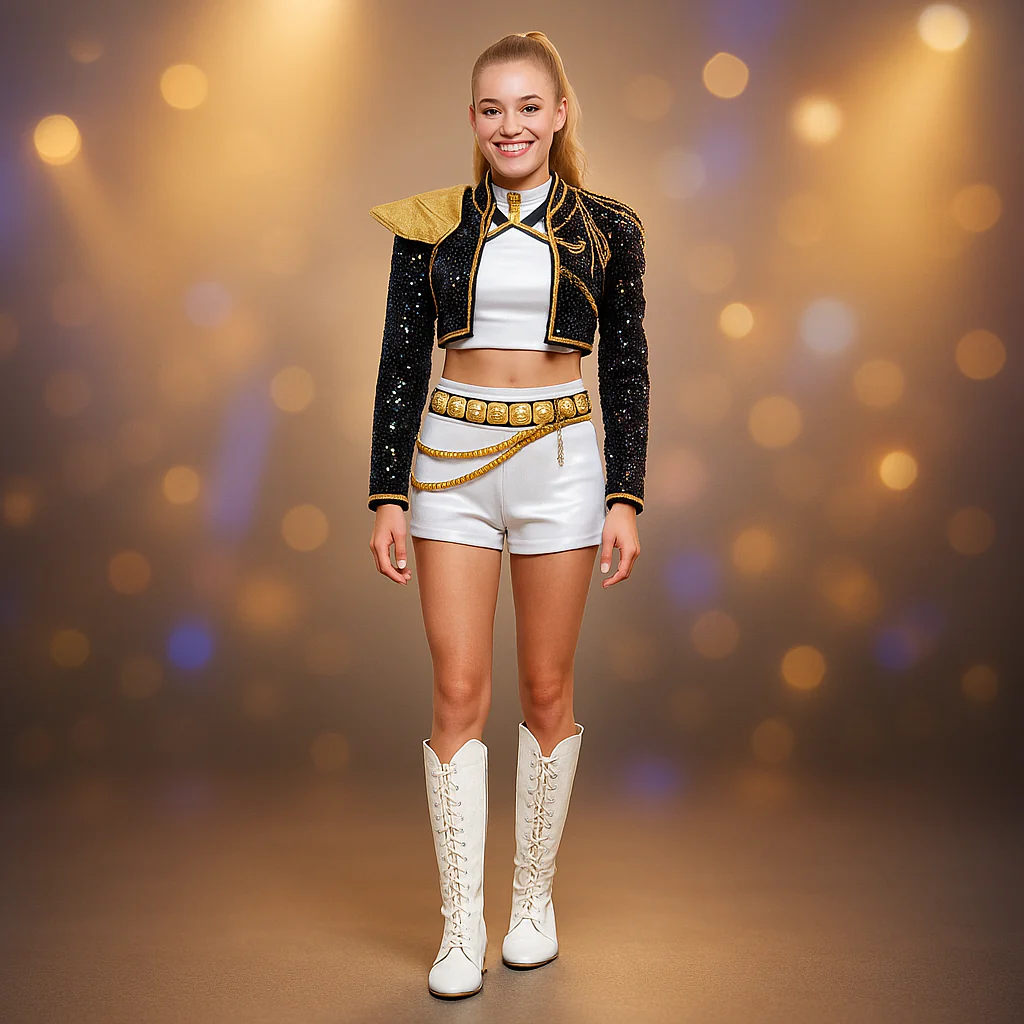 Halloween Kostüm Mädchen Glitzer Jacke Shorts - Image 7