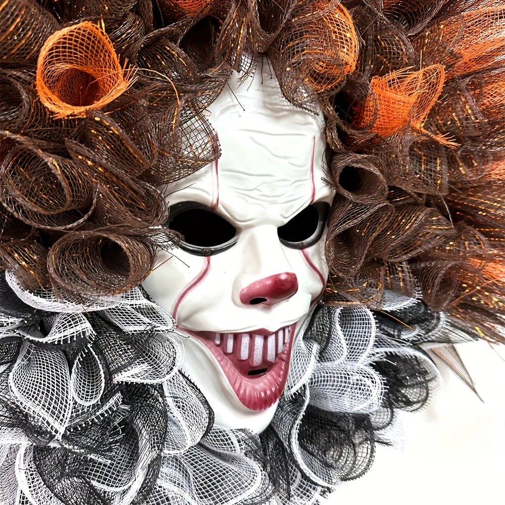 Halloween Türkranz mit Gruseligem Clown Gesicht - Image 6