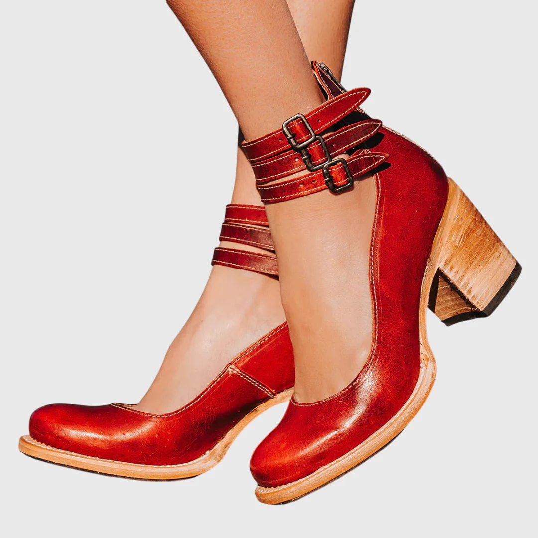 Helene | Damen Schnallenriemen Blockabsatz Stiefel - Image 3