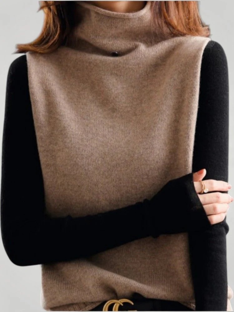 Helga | Retro Rollkragenpullover mit Farbblock - Image 4