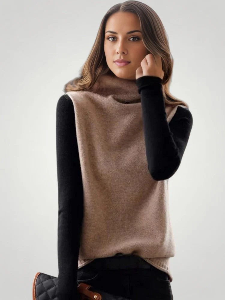 Helga | Retro Rollkragenpullover mit Farbblock - Image 5