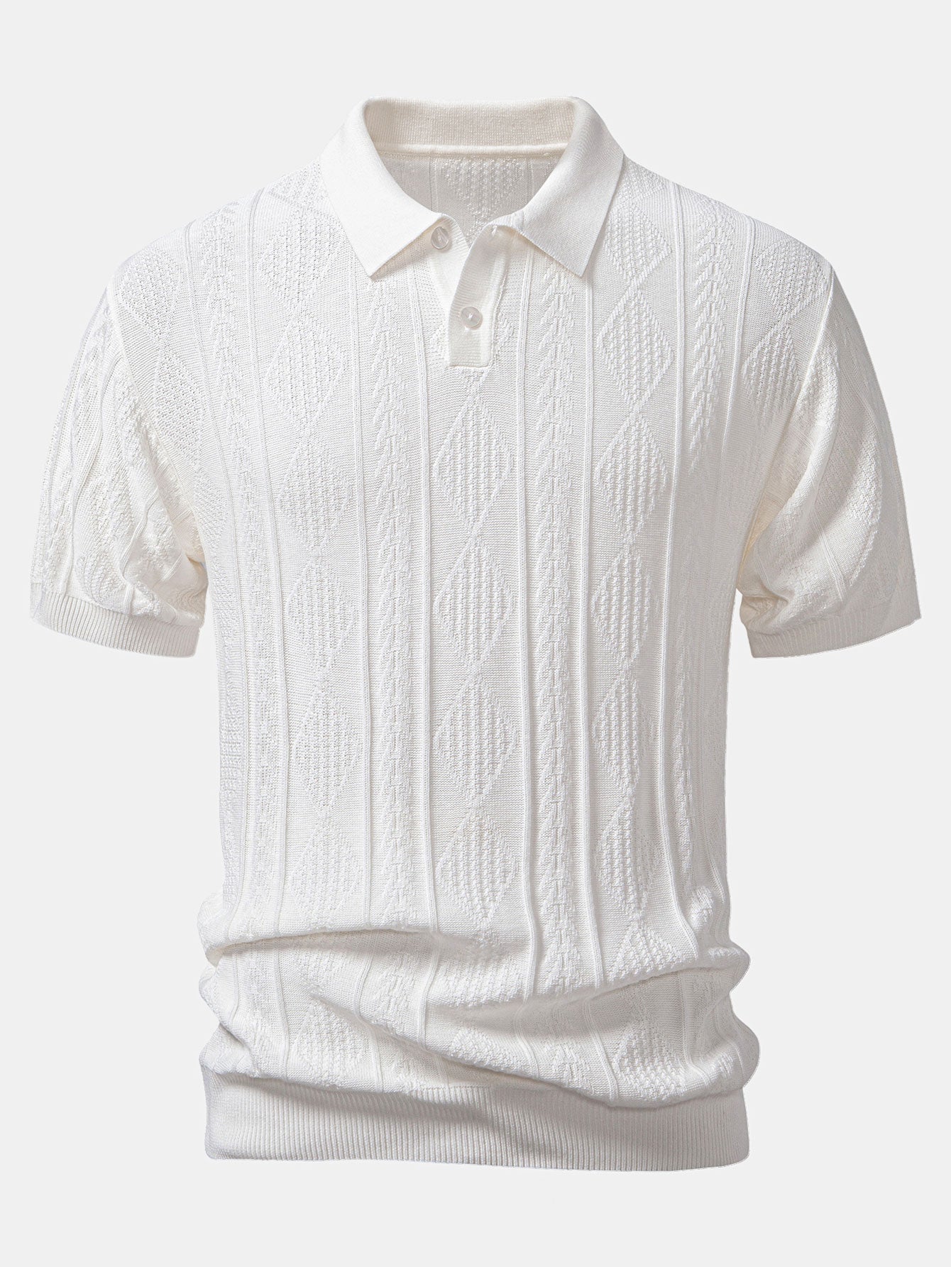 Henson – Geometrisches Jacquard Strick Polo Hemd & Schmal geschnitten Hose