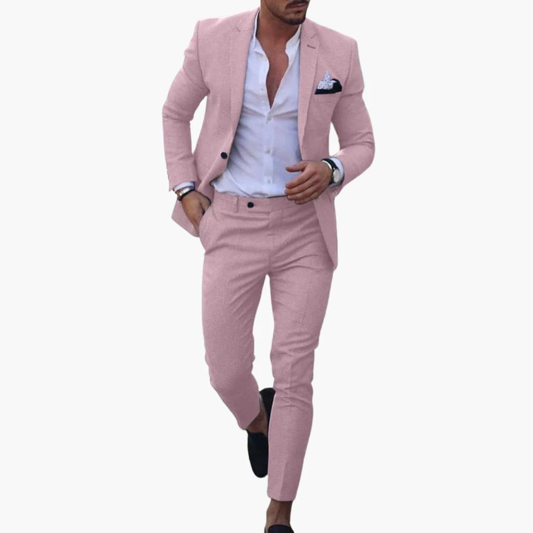 Herren Anzug Zweiteiler aus Wollmischung mit Slim Fit Schnitt