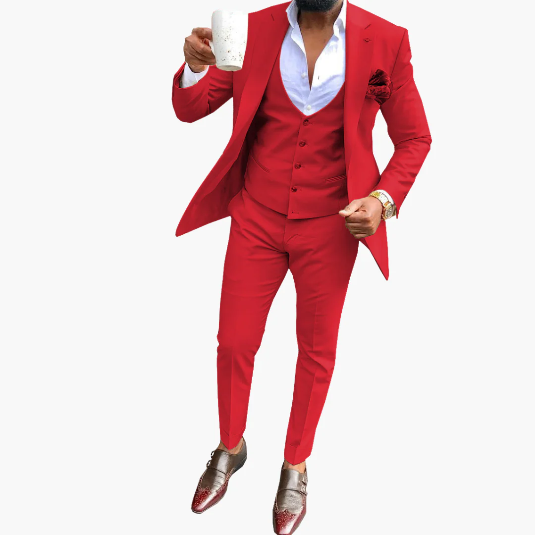 Herren Anzugset mit Weste und atmungsaktivem Blazer