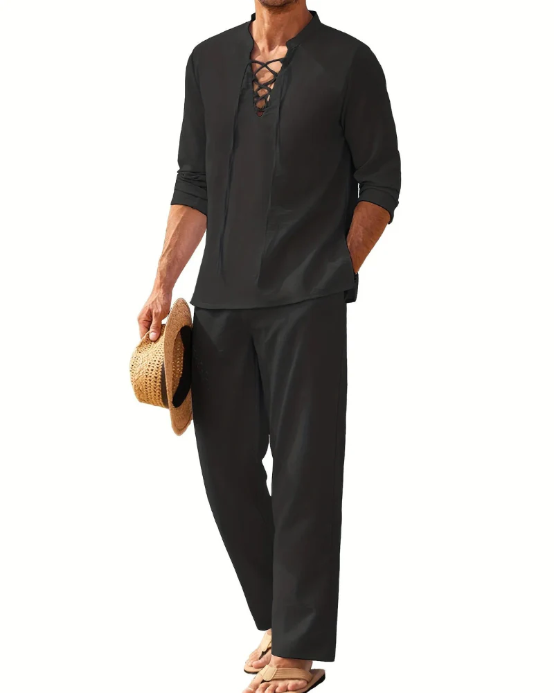 Herren bequemes Oberteil- und Hosen-Sommer-Set | Moderner