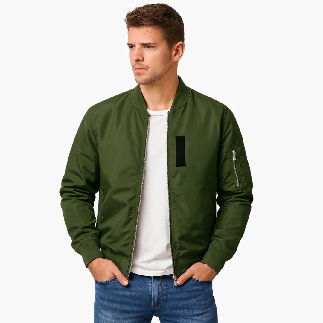 Herren Bomberjacke mit Leistentaschen und Ärmeltasche mit Reißverschluss