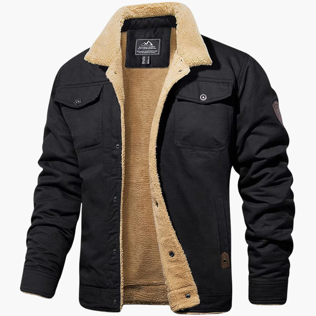 Herren Bomberjacke mit Reißverschluss und Kunstpelzfutter - Image 5