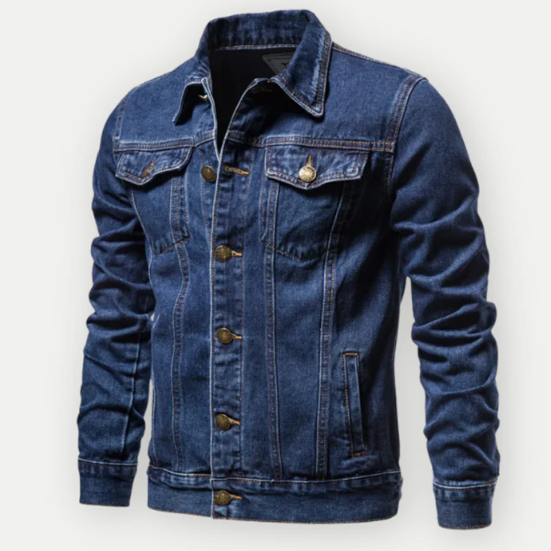 Herren Denim Trucker Jacke mit Langen Ärmeln – Klassischer Stil für Jeden Tag - Image 4
