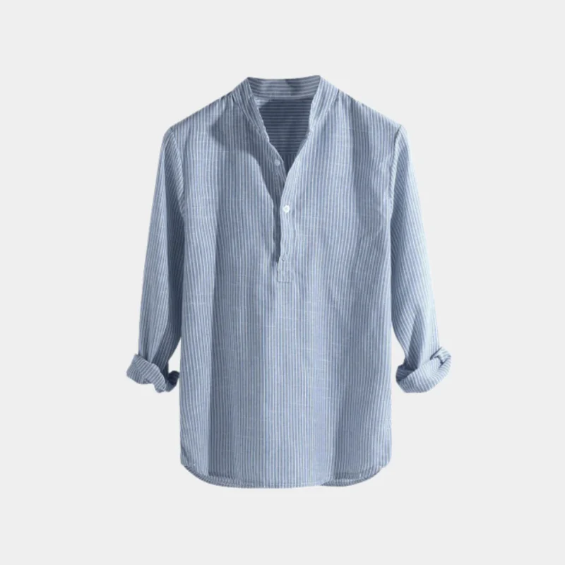 Herren gestreiftes Sommerhemd | Langarm