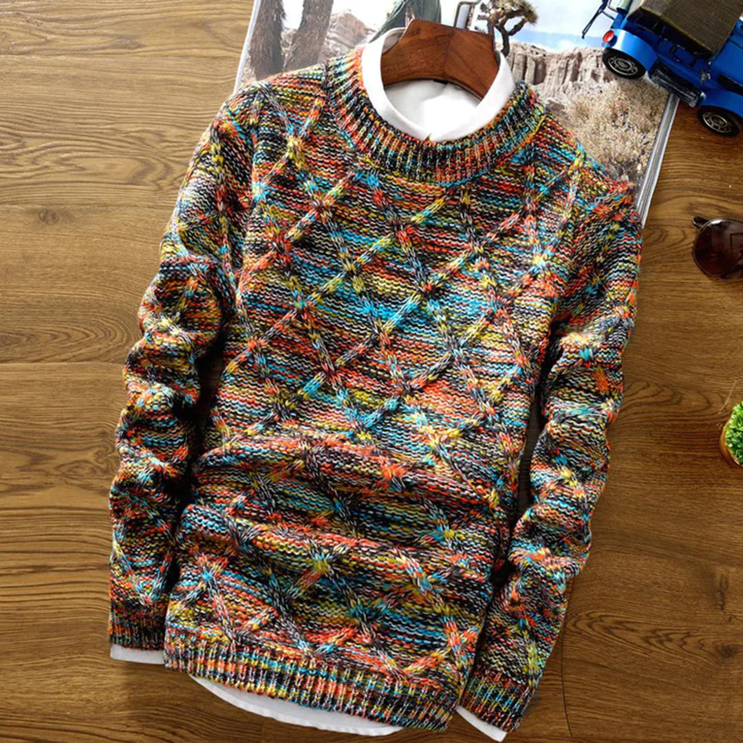 Herren Grobstrickpullover | mit Strickmuster und langen Ärmeln
