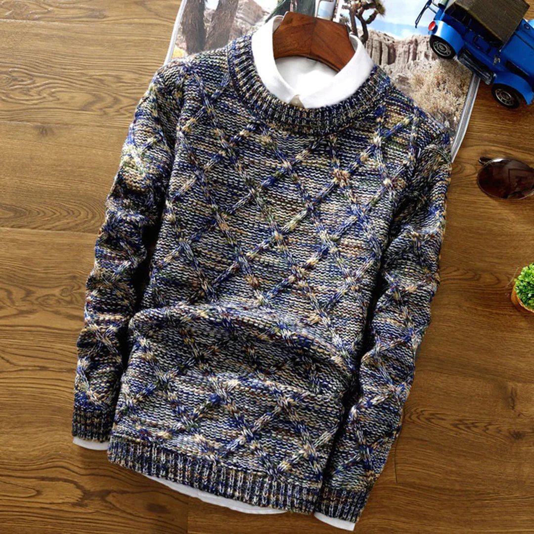 Herren Grobstrickpullover | mit Strickmuster und langen Ärmeln - Image 2