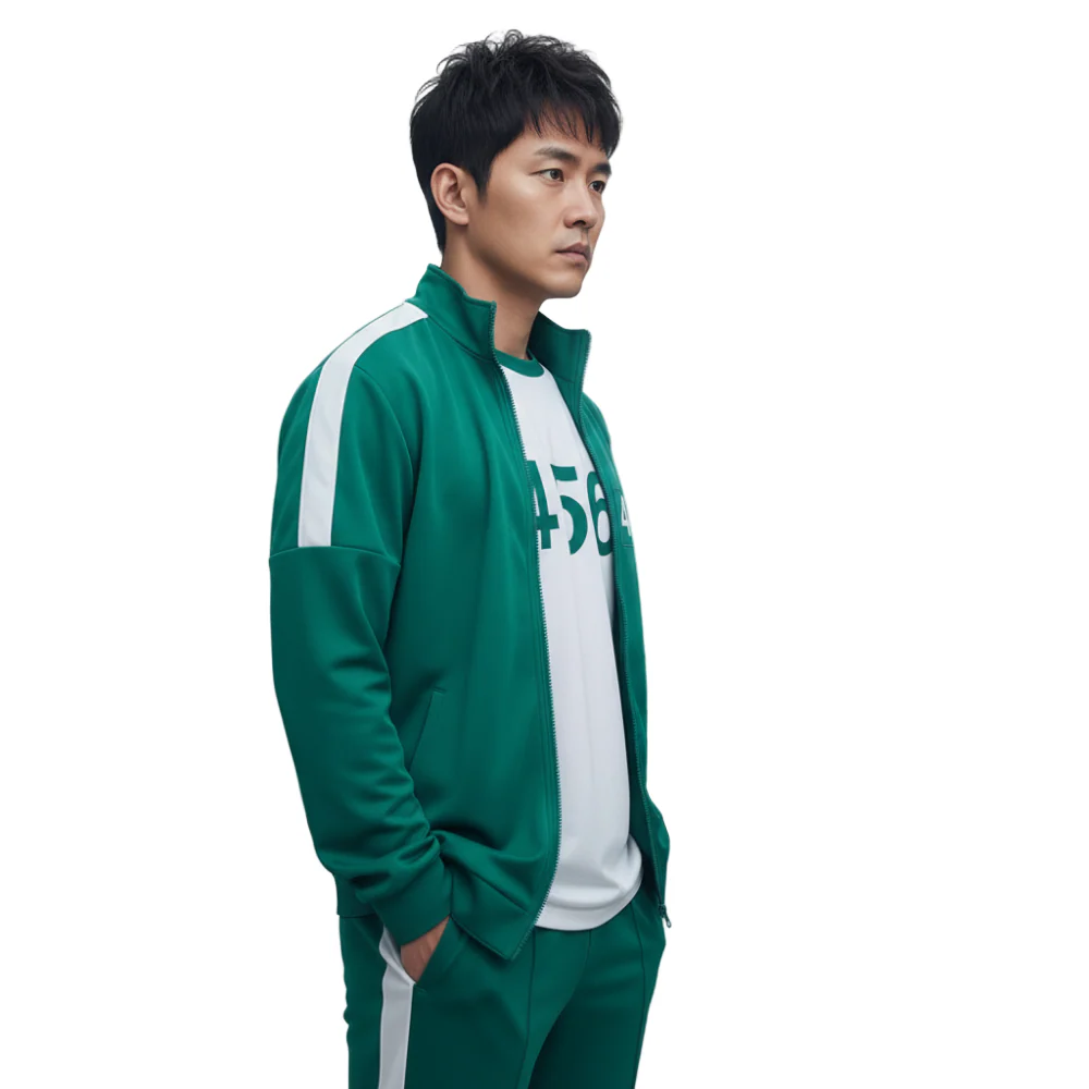 Herren Grüner Trainingsanzug Kostüm Polyester - Image 2