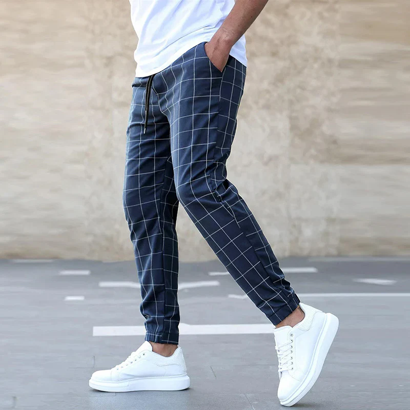 Herren lässige karierte Hose | Chino