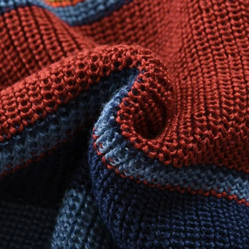 Herren mehrfarbig gestreift Strickjacke | Gestrickt - Image 2