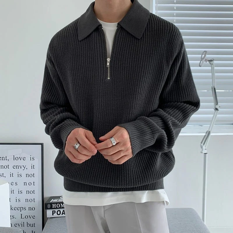 Herren Pullover | Durchgehender Reißverschluss klare Silhouette