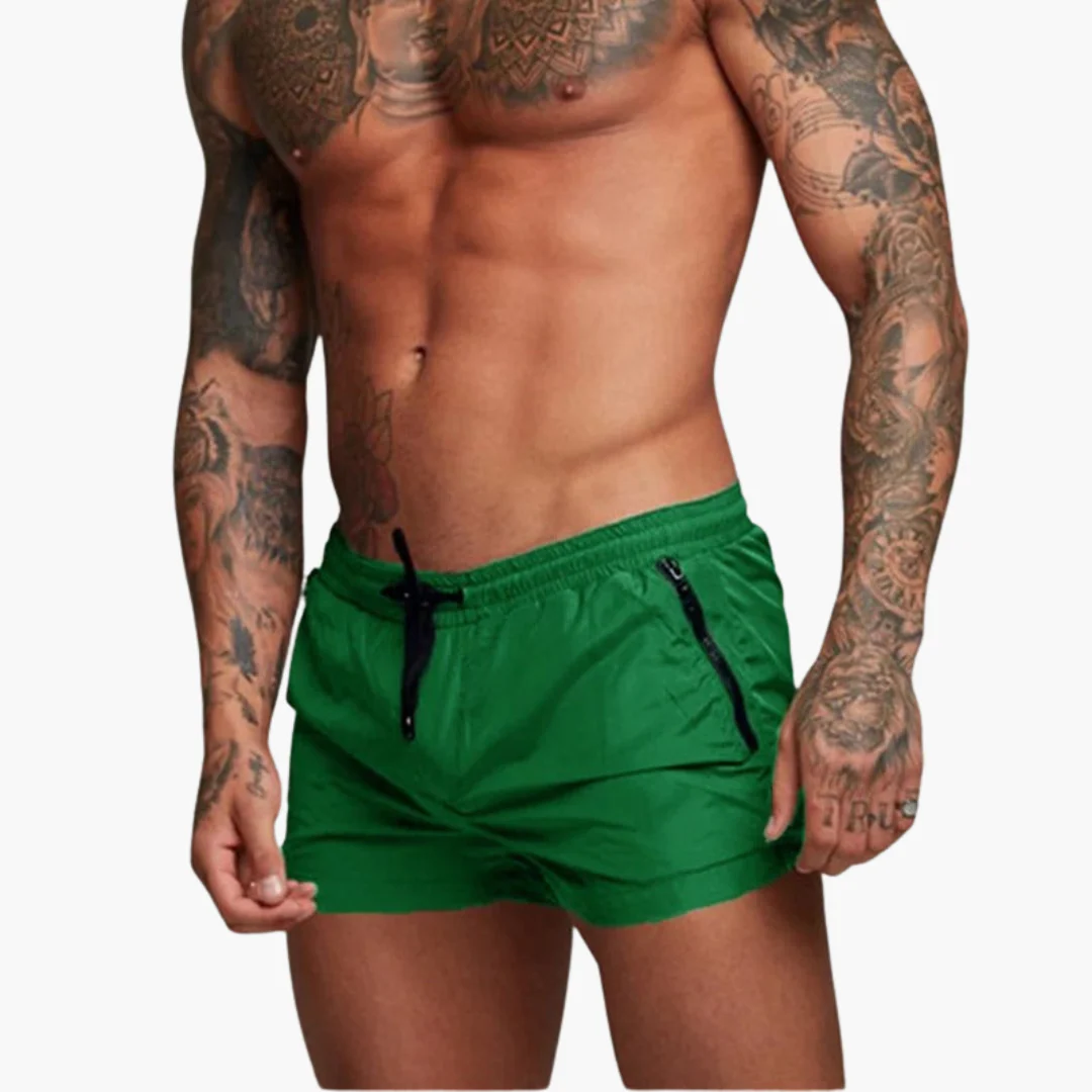 Herren schnelltrocknende Shorts mit elastischem Bund und Reißverschluss