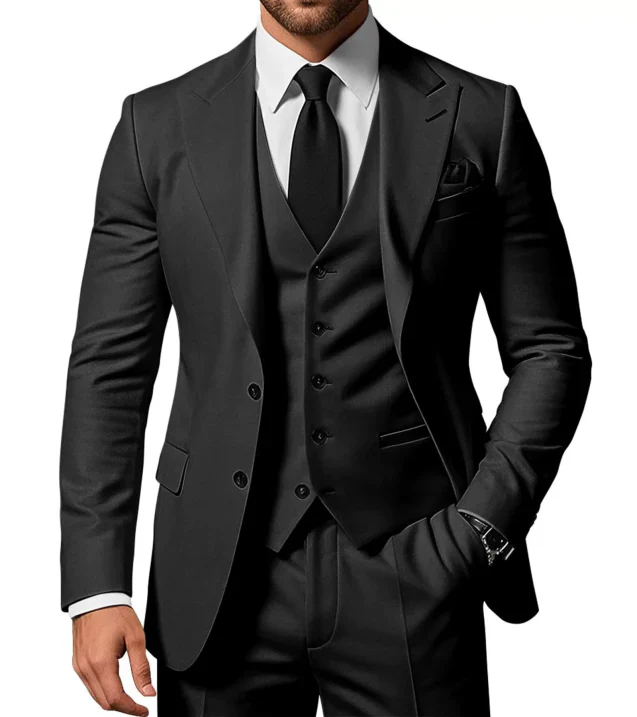 Herren Slim Fit 3-Dreiteiler Satz | Hochzeitsgast Anzug - Image 4