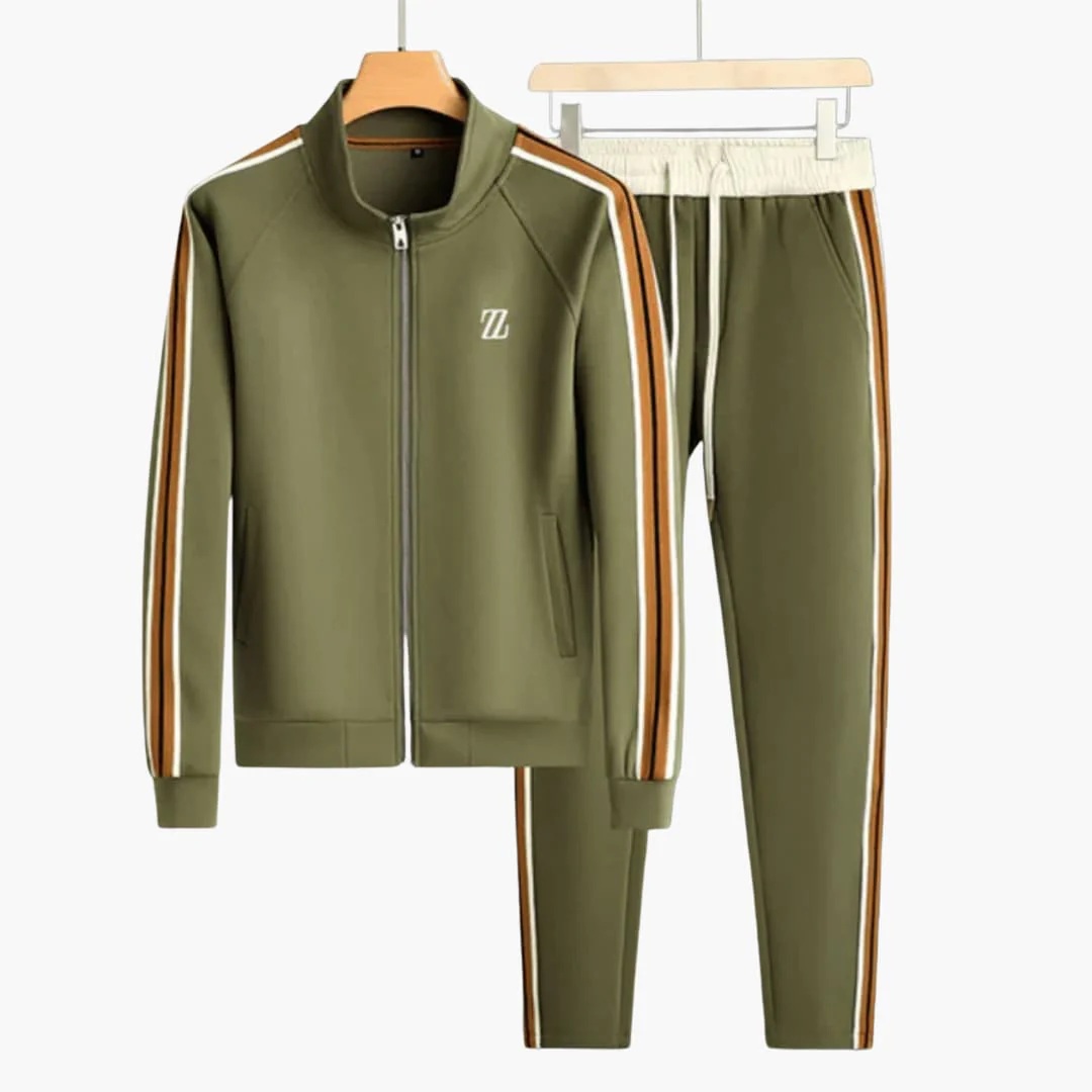 Herren Slim-Fit Trainingsanzug mit Reißverschluss und Taschen