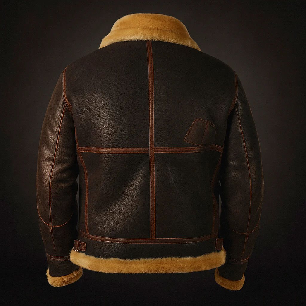 Herren Vintage Winter Lederjacke Lammfell Fell Komfort - Image 3