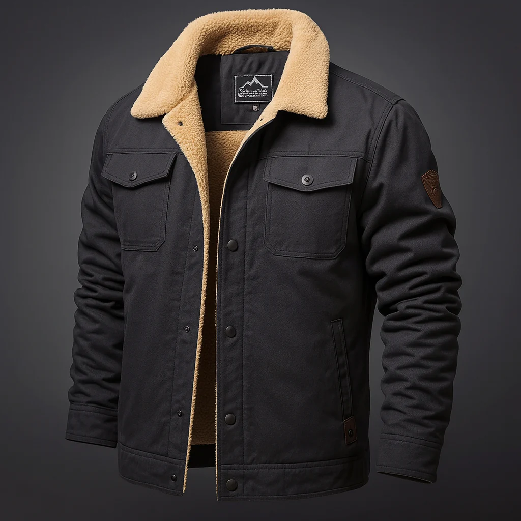 Herren Winter Warme Jacke Fleece Sherpa Langer Komfort - Image 11