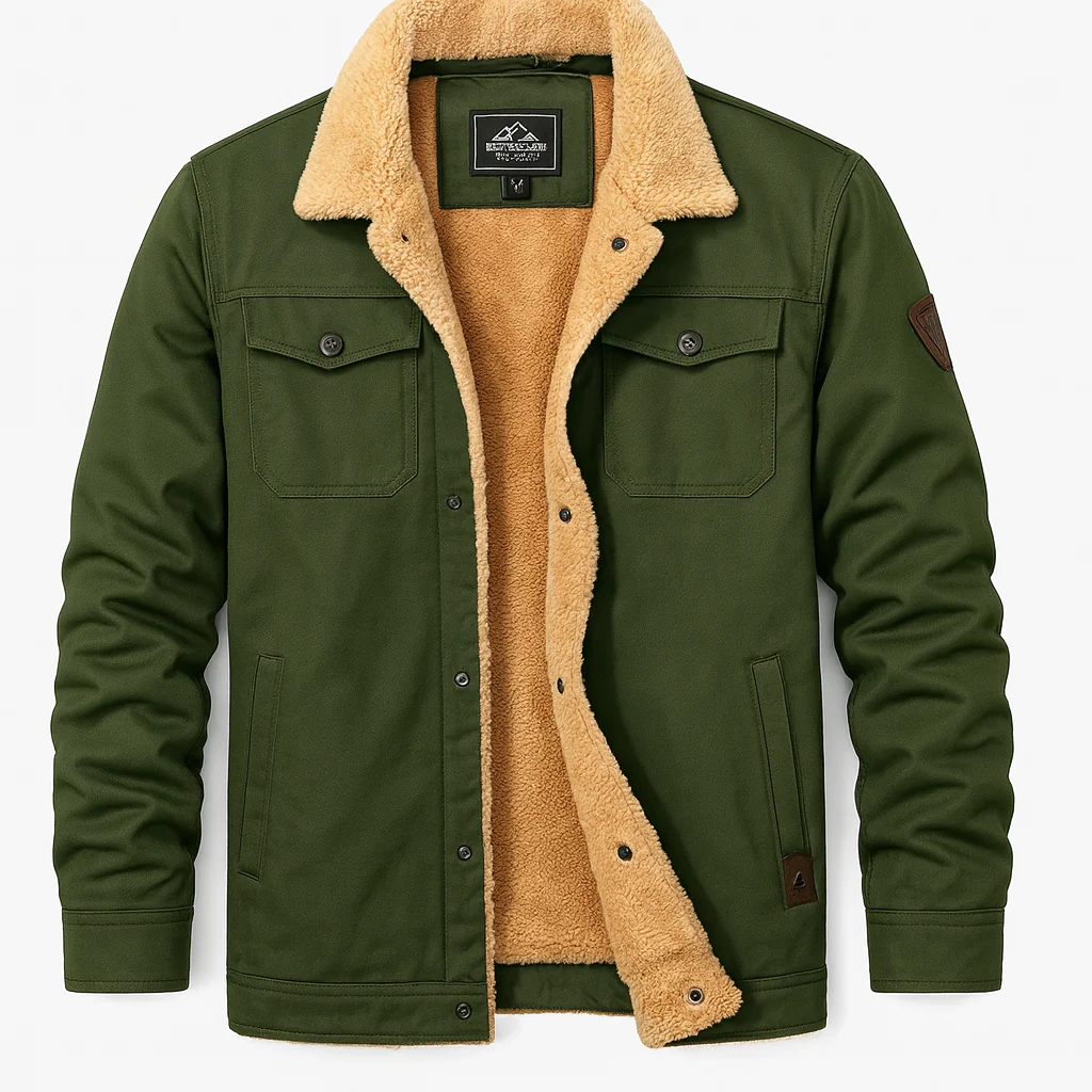 Herren Winter Warme Jacke Fleece Sherpa Langer Komfort - Image 5