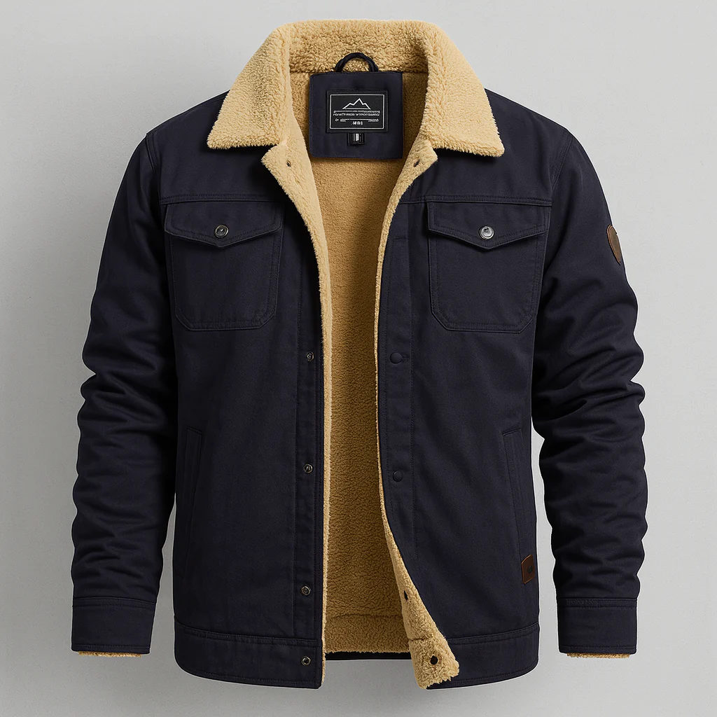 Herren Winter Warme Jacke Fleece Sherpa Langer Komfort - Image 7
