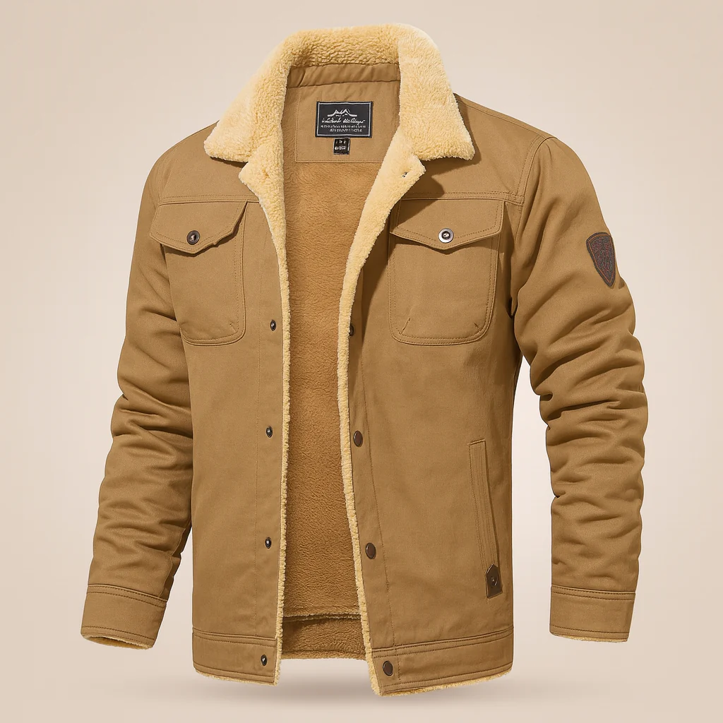Herren Winter Warme Jacke Fleece Sherpa Langer Komfort - Image 8