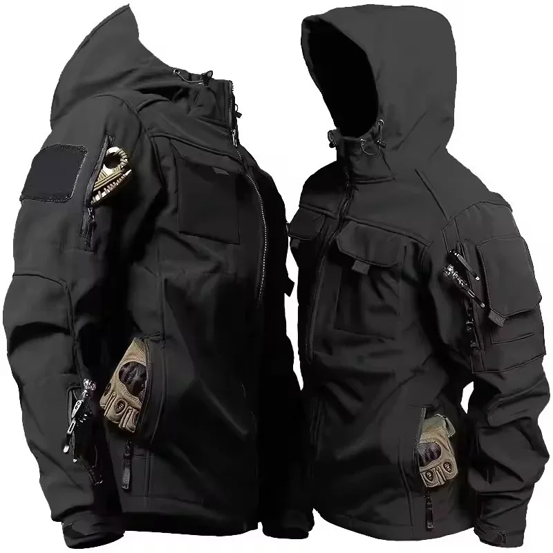 Herrenjacke | Kapuze und durchgehender Reißverschluss