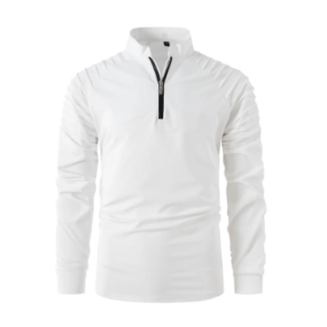 Herrenpullover aus Baumwolle mit Halbem Reißverschluss im Modernen Stil