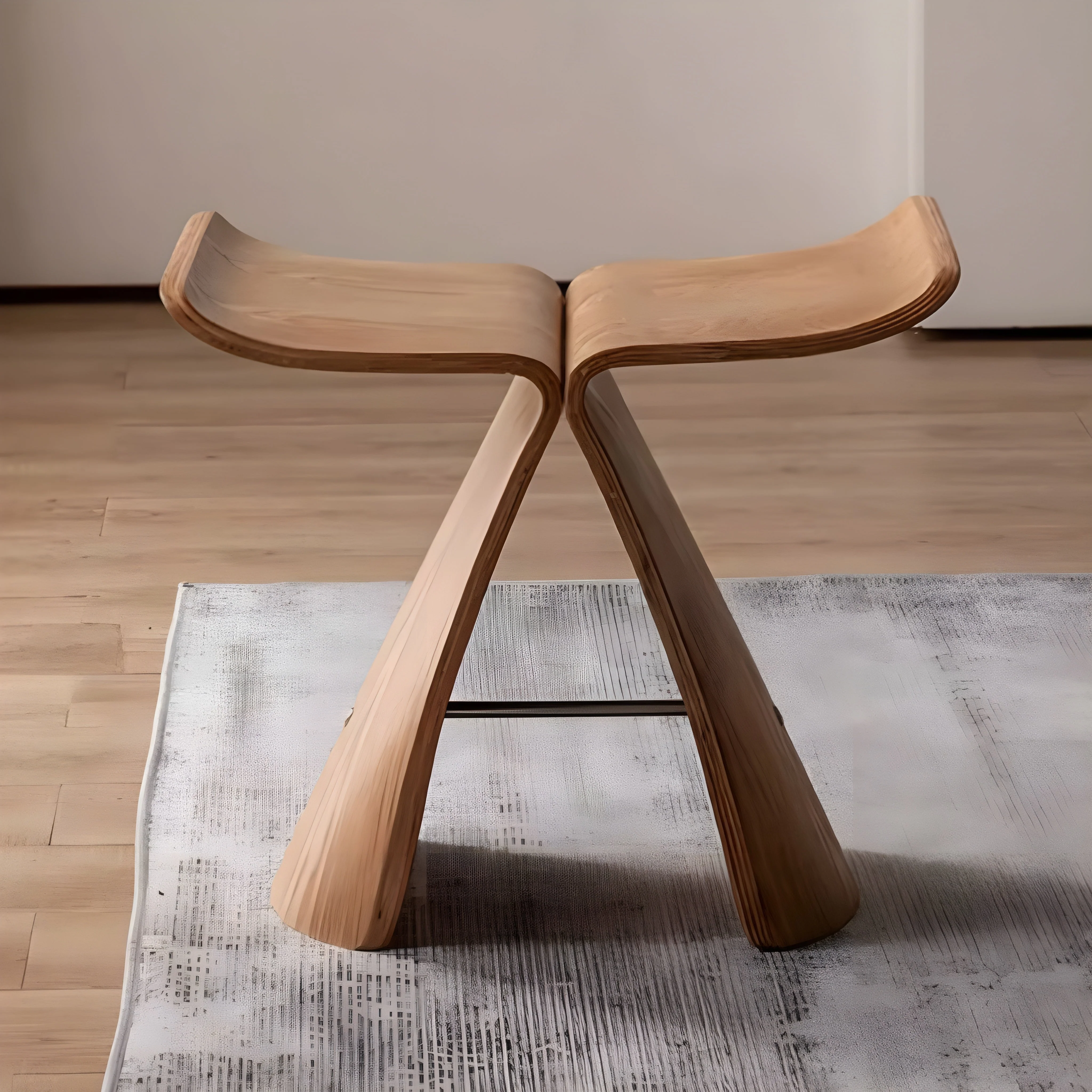 Holzhocker Minimalistisch Skandi Japanisch Design - Image 4