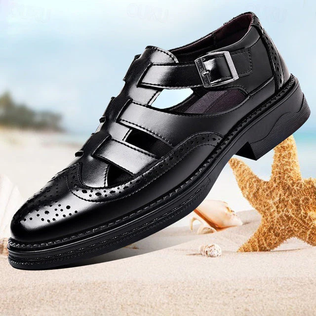 Huldrych - Lässige Sommersandalen aus Leder für Männer