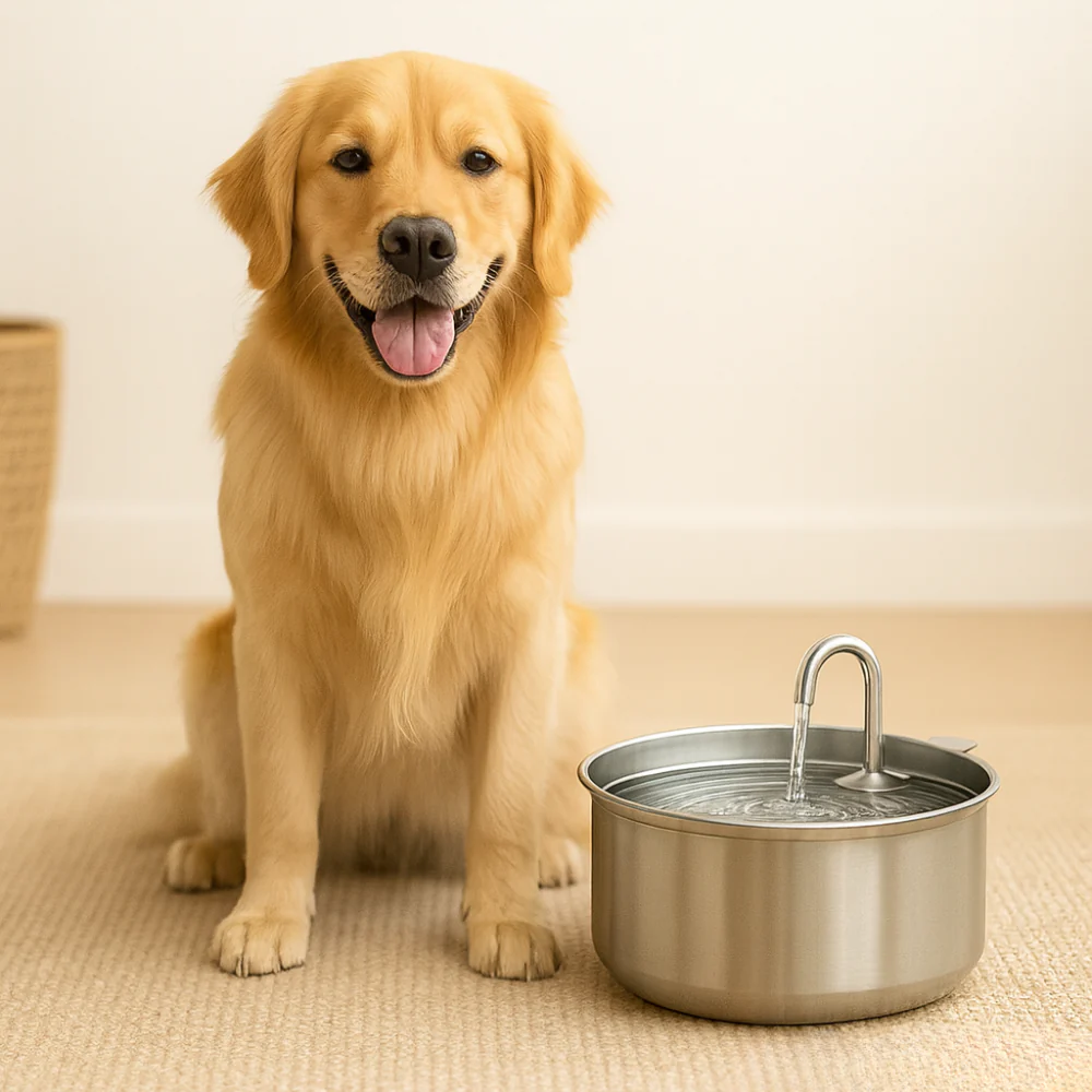 Hunde Trinkbrunnen Edelstahl Automatisch Leise Hygienisch Napf