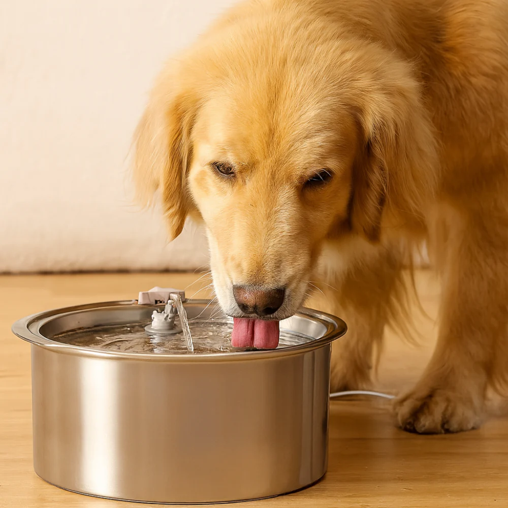 Hunde Trinkbrunnen Edelstahl Automatisch Leise Hygienisch Napf - Image 2