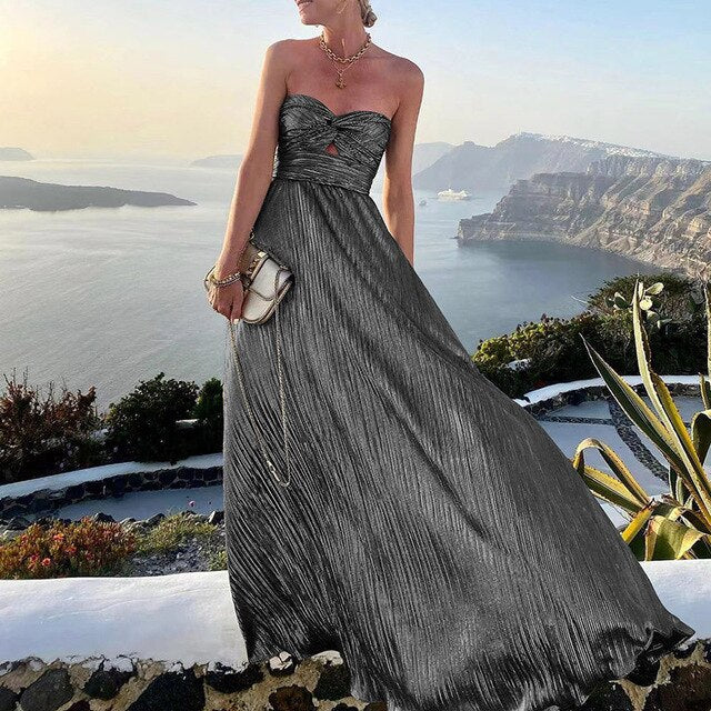 Isabella – Trägerloses Damen-Maxikleid