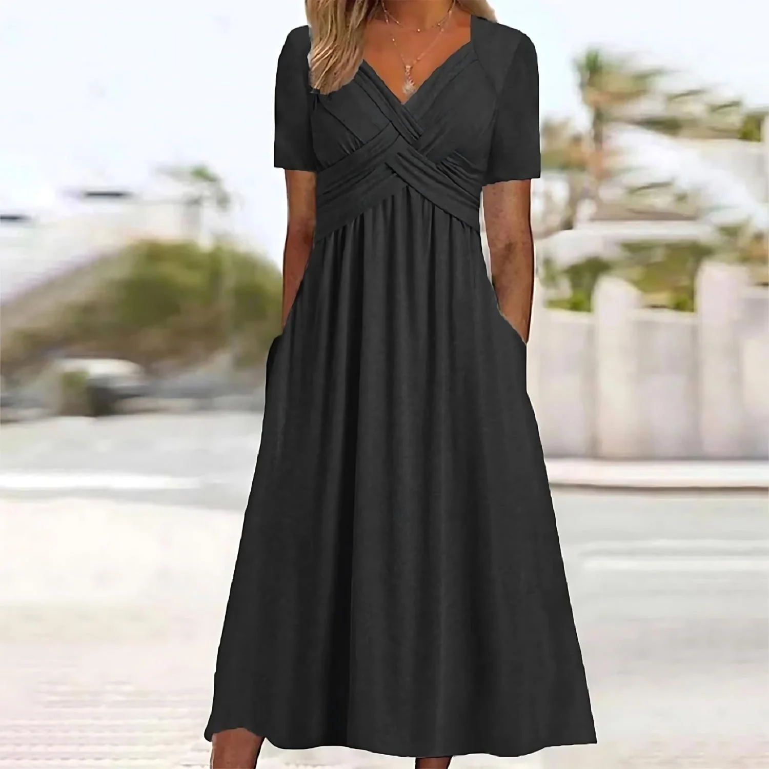 Jamaica - Elegantes Midikleid wit Bauchabdeckung - Image 2