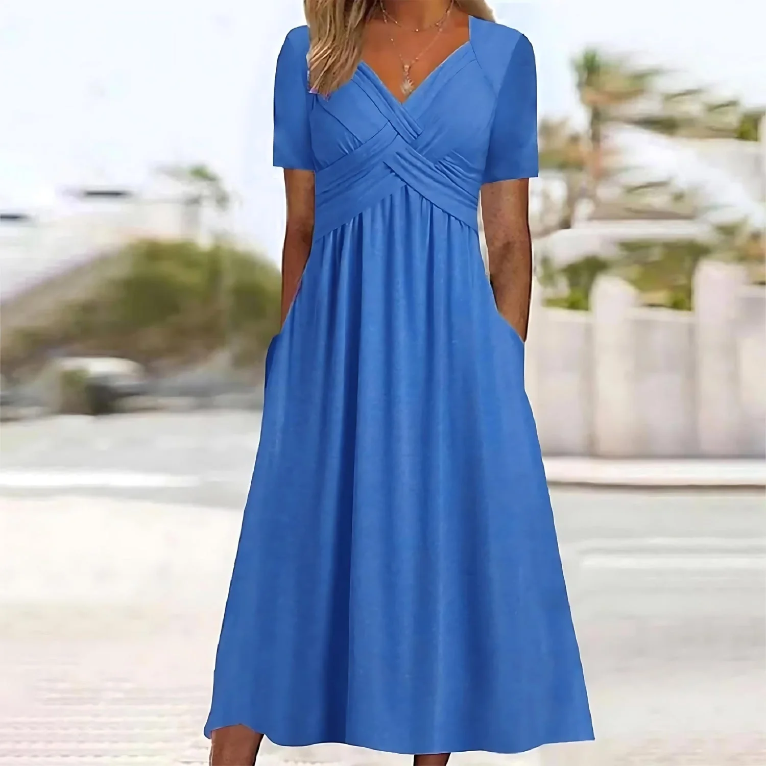 Jamaica - Elegantes Midikleid wit Bauchabdeckung - Image 5