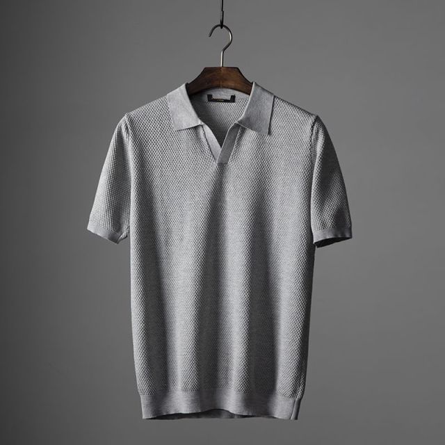 James – Herren Struktur Strickpolo Mit Kurzarm - Image 10