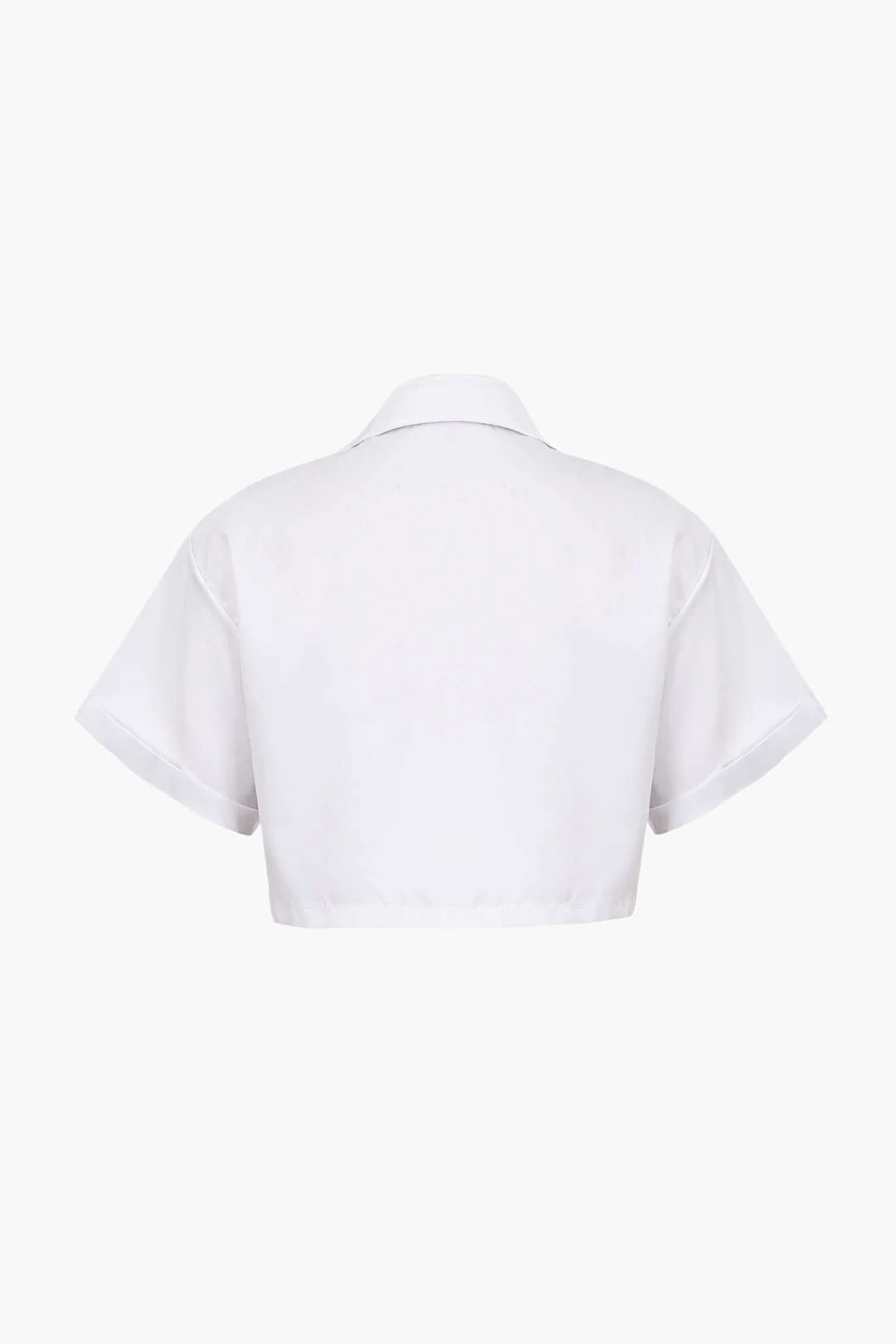 Janice | Stylisches Kurzarm Crop Shirt mit kragen