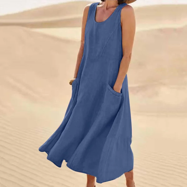Jazmine – Luftiges, ärmelloses Maxikleid aus Leinenmischung - Image 10