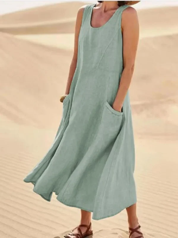 Jazmine – Luftiges, ärmelloses Maxikleid aus Leinenmischung - Image 7