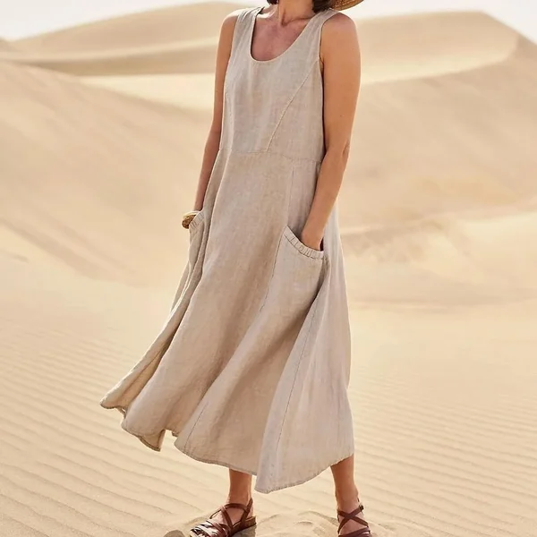 Jazmine – Luftiges, ärmelloses Maxikleid aus Leinenmischung - Image 9
