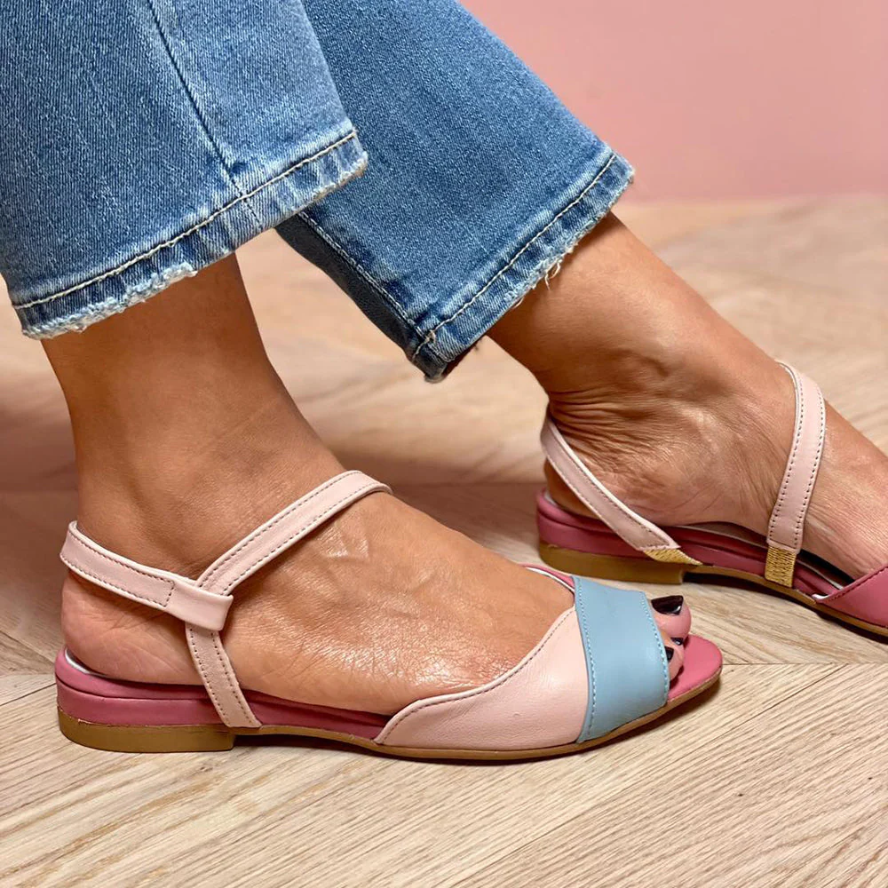 Johanna™ - Asymmetrische Pinke Sandalen
