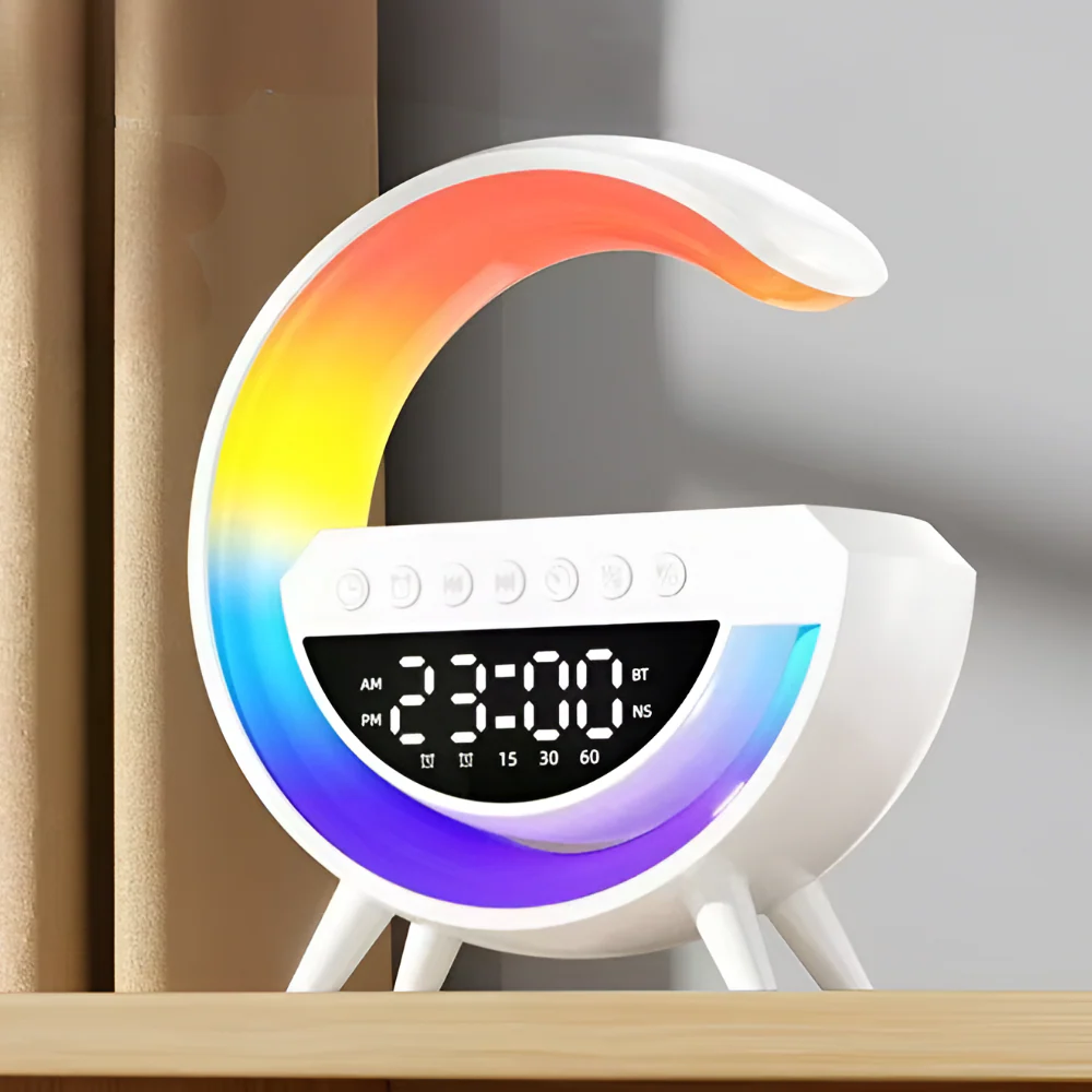 Kabelloses Ladegerät mit LED Uhr und Licht